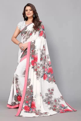 Suali Digital Print Bollywood Georgette Saree(Pink)