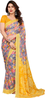 Moda Rapido Floral Print Daily Wear Georgette Saree(Multicolor)