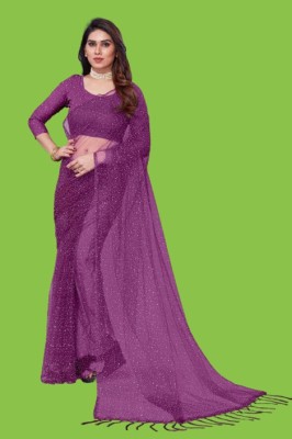 Pragyatradersss Self Design Bollywood Net Saree(Purple)