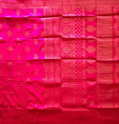 Rugli Woven Kanjivaram Art Silk, Silk Blend Saree(Pink)