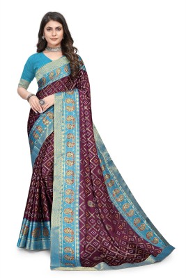 S.R.TEXTILES Woven Bandhani Art Silk Saree(Multicolor)