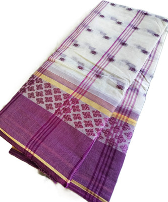 kunduhouse Self Design Tant Pure Cotton Saree(Multicolor)