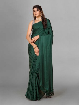 Guru Alankar Printed Daily Wear Georgette Saree(Green)