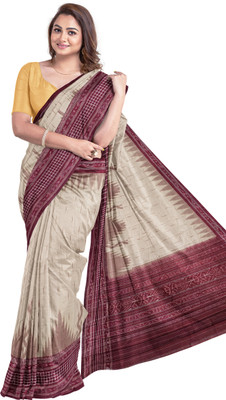 handloom paridhaan Embellished Handloom Pure Cotton Saree(Pink, Beige)
