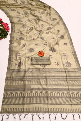 K 5 FASHION Digital Print, Floral Print Bollywood Cotton Silk Saree(Mustard)