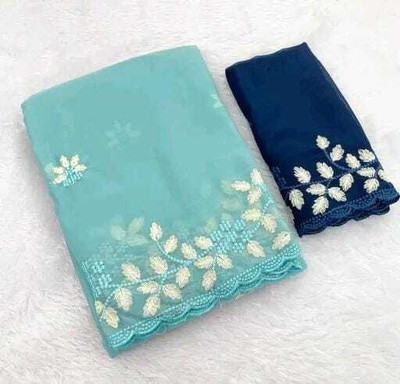 ShreeVastra Embroidered, Floral Print Bollywood Georgette Saree(Yellow)