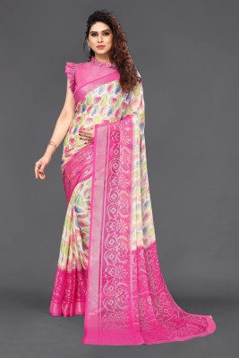 SARETRA MALL Embellished Bollywood Chiffon Saree(Pink)