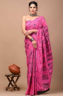 SAMAYARA FASHION Digital Print Bollywood Cotton Blend Saree(Pink)