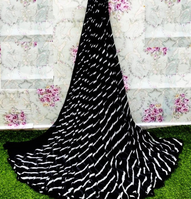 Sitanjali Ombre Bollywood Georgette Saree(White, Black)