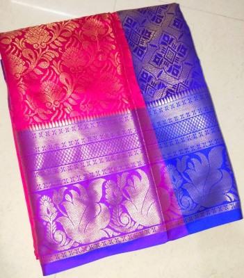 Danish Self Design Banarasi Pure Silk Saree(Pink)