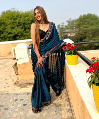 Divastri Embellished Bollywood Georgette Saree(Dark Blue)