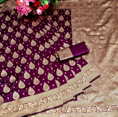 SK SILKMILL Woven Kanjivaram Cotton Blend, Cotton Silk Saree(Multicolor)