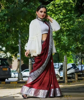 Suali Woven Bollywood Pure Silk Saree(Maroon)