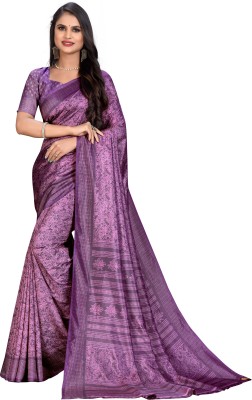 Vimla Printed, Floral Print Bollywood Art Silk Saree(Purple)