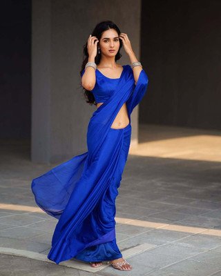 Fashion Club Collection Solid/Plain Bollywood Art Silk Saree(Blue)