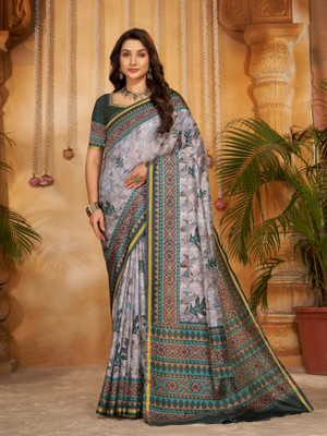 GARDEN VARELI Printed Bollywood Georgette Saree(Multicolor)
