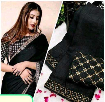 LADYSUTRA Embellished Bollywood Net Saree(Multicolor)