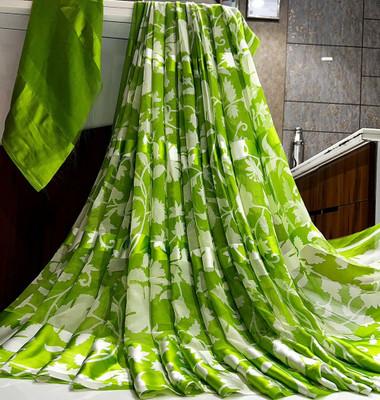 Hensi sarees shop Printed Daily Wear Lycra Blend, Chiffon Saree(Pack of 2, Green)