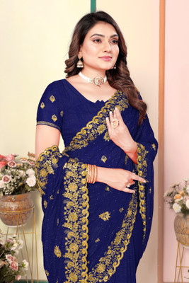 MIYANI FAB Georgette Embroidered Blouse Material
