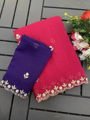 Tradivibe Embellished Bollywood Jimmy choo Saree(Red)