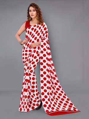 Moda Rapido Printed Daily Wear Georgette Saree(White)