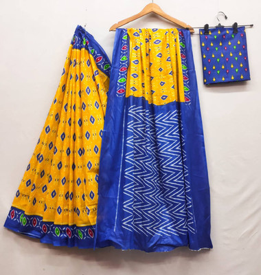 ARSH ENTERPRISE Solid/Plain Bandhani Pure Cotton Saree(Yellow)