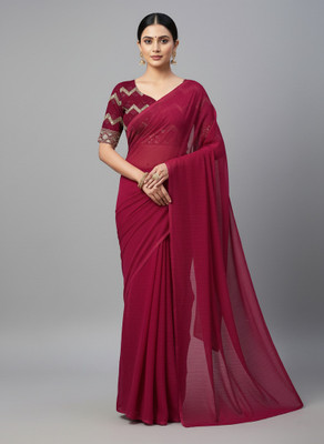 SHILPKALA Embellished Bollywood Georgette Saree(Pink)