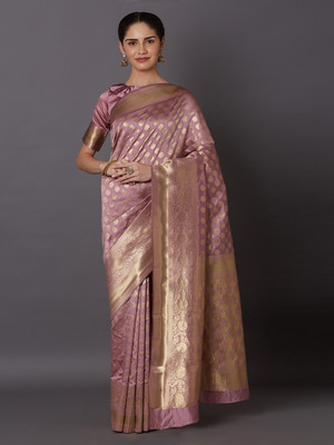 Aaradhya Creation Woven, Self Design Banarasi Jacquard Saree(Black)