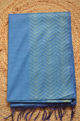 MRIKA Solid/Plain, Embroidered Bhagalpuri Handloom Viscose Rayon Saree(Blue)
