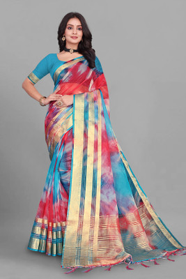 Aarunika LGF Digital Print, Embellished Bollywood Art Silk Saree(Multicolor)