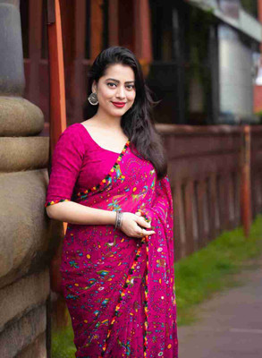 AARTI SELECTION Printed Bandhani Georgette Saree(Multicolor)