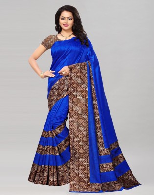 Divastri Printed Banarasi Silk Blend Saree(Blue, Brown)