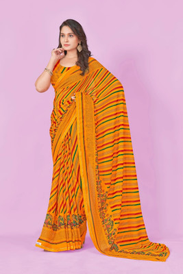 Nandita designer Printed Bandhani Chiffon Saree(Yellow)