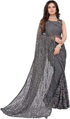 Saadhvi Woven Banarasi Georgette Saree(Grey)