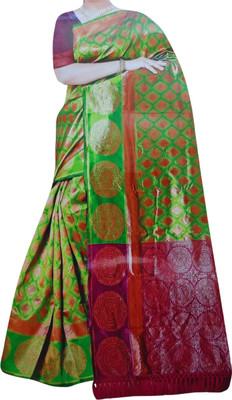 Avaneesh Fashions Printed Bollywood Silk Blend Saree(Light Green)