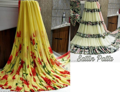 Sitanjali Printed Daily Wear Georgette Saree(Pack of 2, Multicolor)
