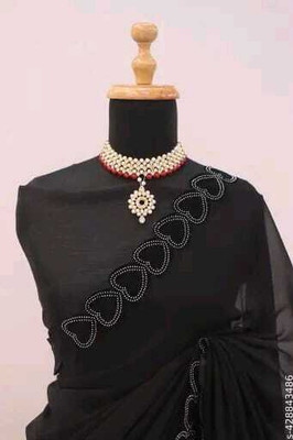Sayal Creation Self Design Bollywood Georgette Saree(Black)