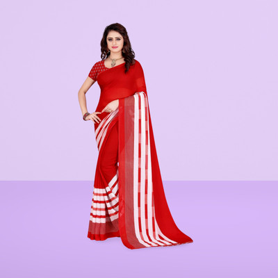 Leelavati Printed Daily Wear Georgette Saree(Red)