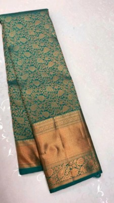 mahakay Solid/Plain Kanjivaram Pure Silk, Art Silk Saree(Green)