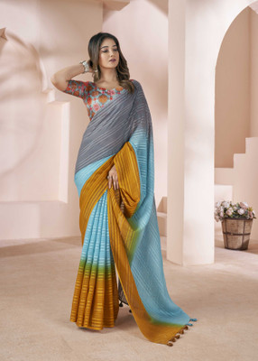 Divastri Self Design Bollywood Linen Saree(Grey)