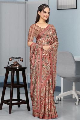 SAADHYA CREATION Embroidered, Solid/Plain Bollywood Crepe Saree(Green)