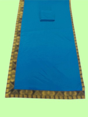 Chhavi Fashion Solid/Plain Banarasi Chiffon Saree(Dark Blue)