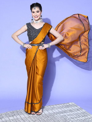 Divastri Embellished Bollywood Georgette Saree(Mustard)