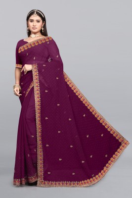 BATHANI CREATION Embroidered Bollywood Georgette Saree(Multicolor)