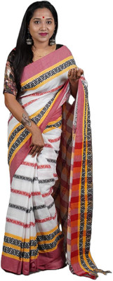 Rnn Self Design Handloom Pure Cotton Saree(Multicolor)