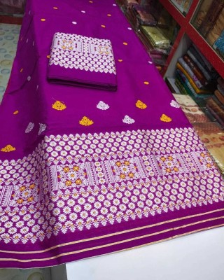 Sheden Lopez Creation Woven Mekhela Chador Pure Silk Saree(Purple)