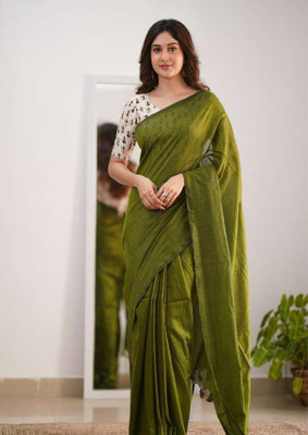 pal saree mahal Solid/Plain Handloom Pure Cotton Saree(Maroon)