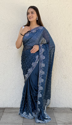 Ramya Embroidered Bollywood Georgette Saree(Green)