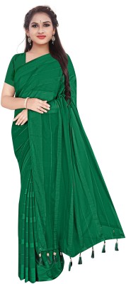 Avimoz Woven Kanjivaram Art Silk Saree(Dark Green)