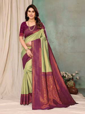 Soor Panchi Woven Banarasi Pure Silk Saree(Mustard)